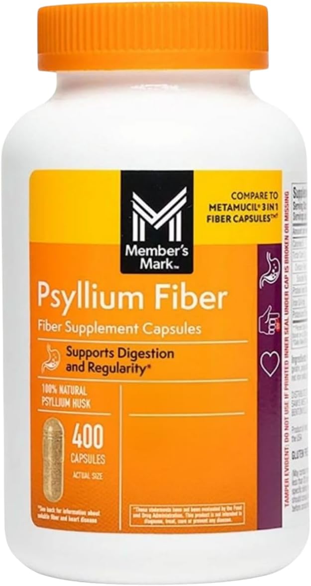 Member’s Mark Psyllium Husk Fiber Capsules – 400 Count