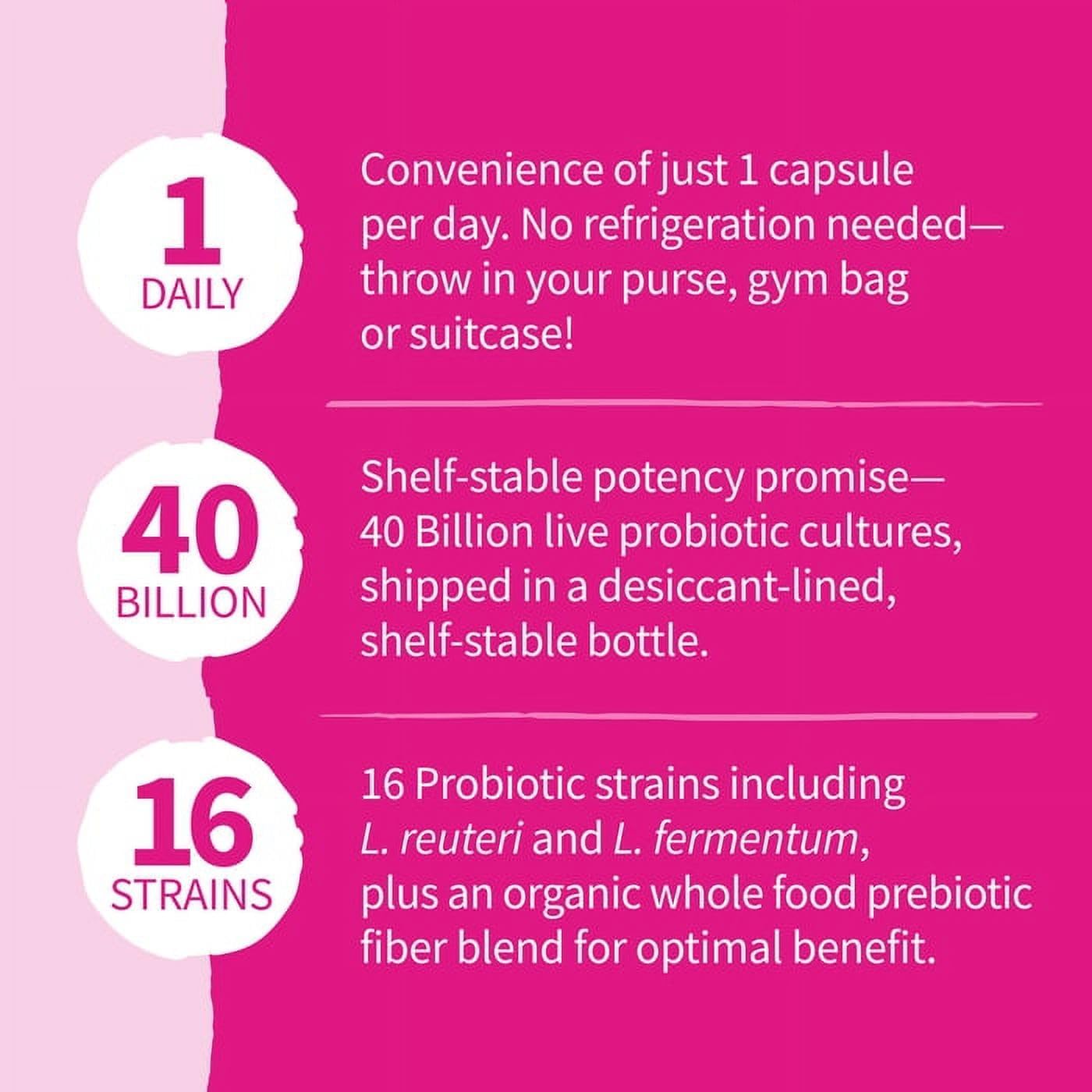 Garden of Life Women's Daily Probiotic – 30 Capsules – 40 Billion CFU, 16 Strain Blend