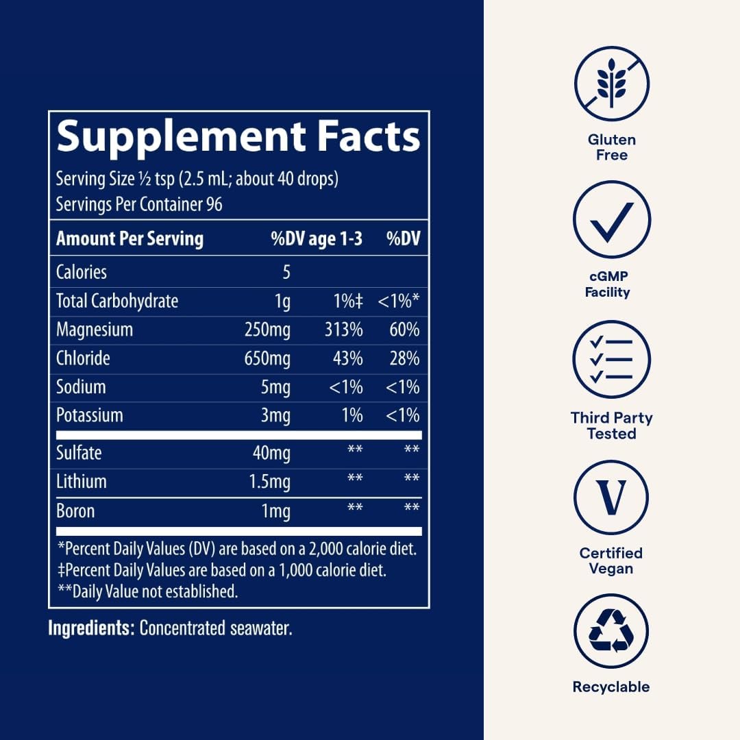 Trace Minerals ConcenTrace Drops – Ionic Mineral Supplement – Unflavored, 8 fl oz (96 Servings)