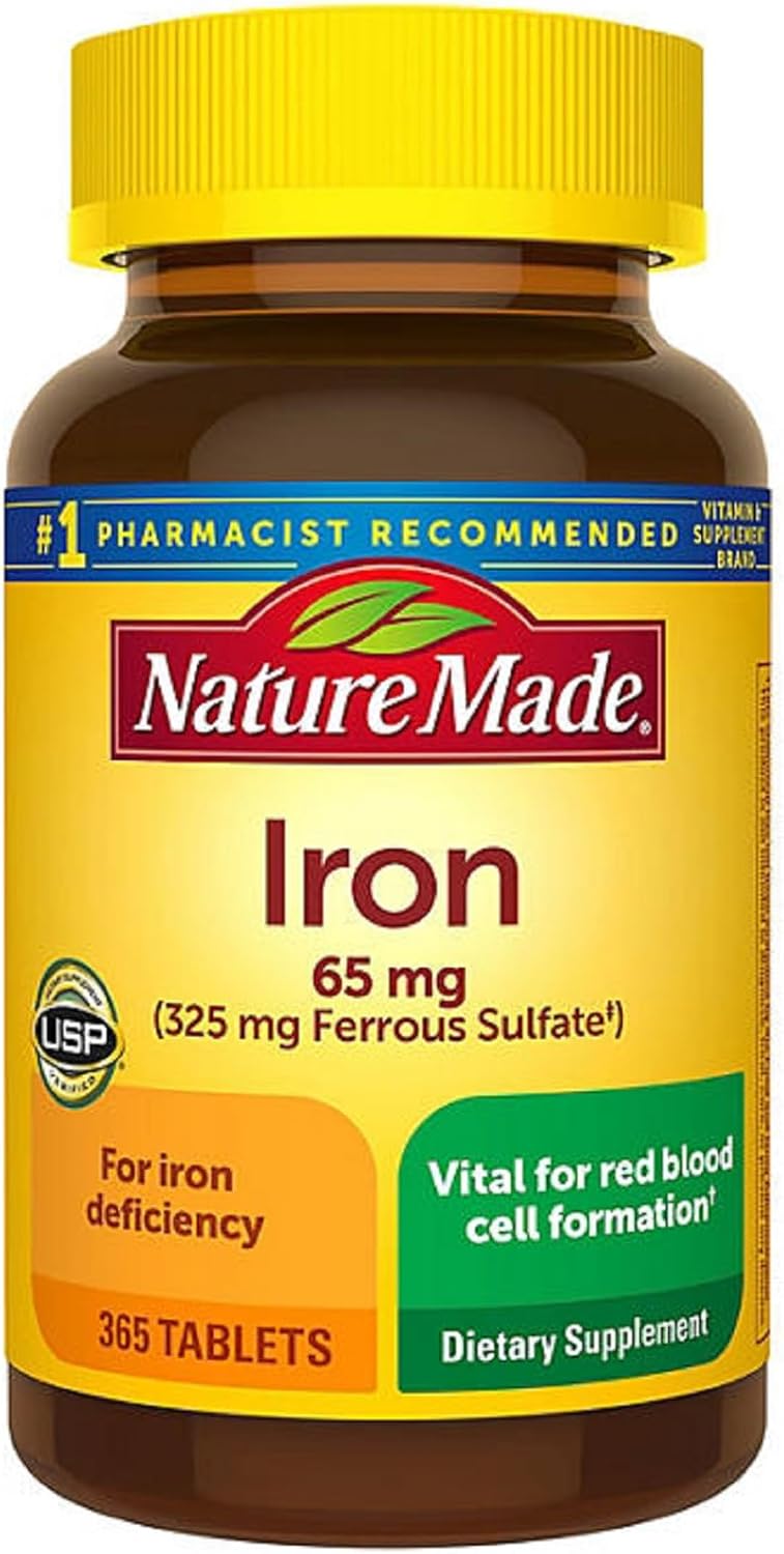 Nature Made Iron 65 mg (from Ferrous Sulfate) – 365 Tablets