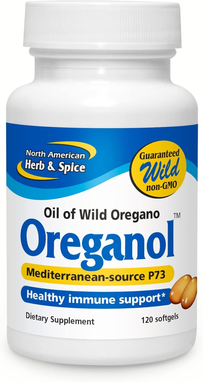 NORTH AMERICAN HERB & SPICE Oreganol P73-120 Softgels - Immune System Support - Unprocessed, Vegan Friendly Wild Oregano - Mediterranean Source - Non-GMO - 120 Servings