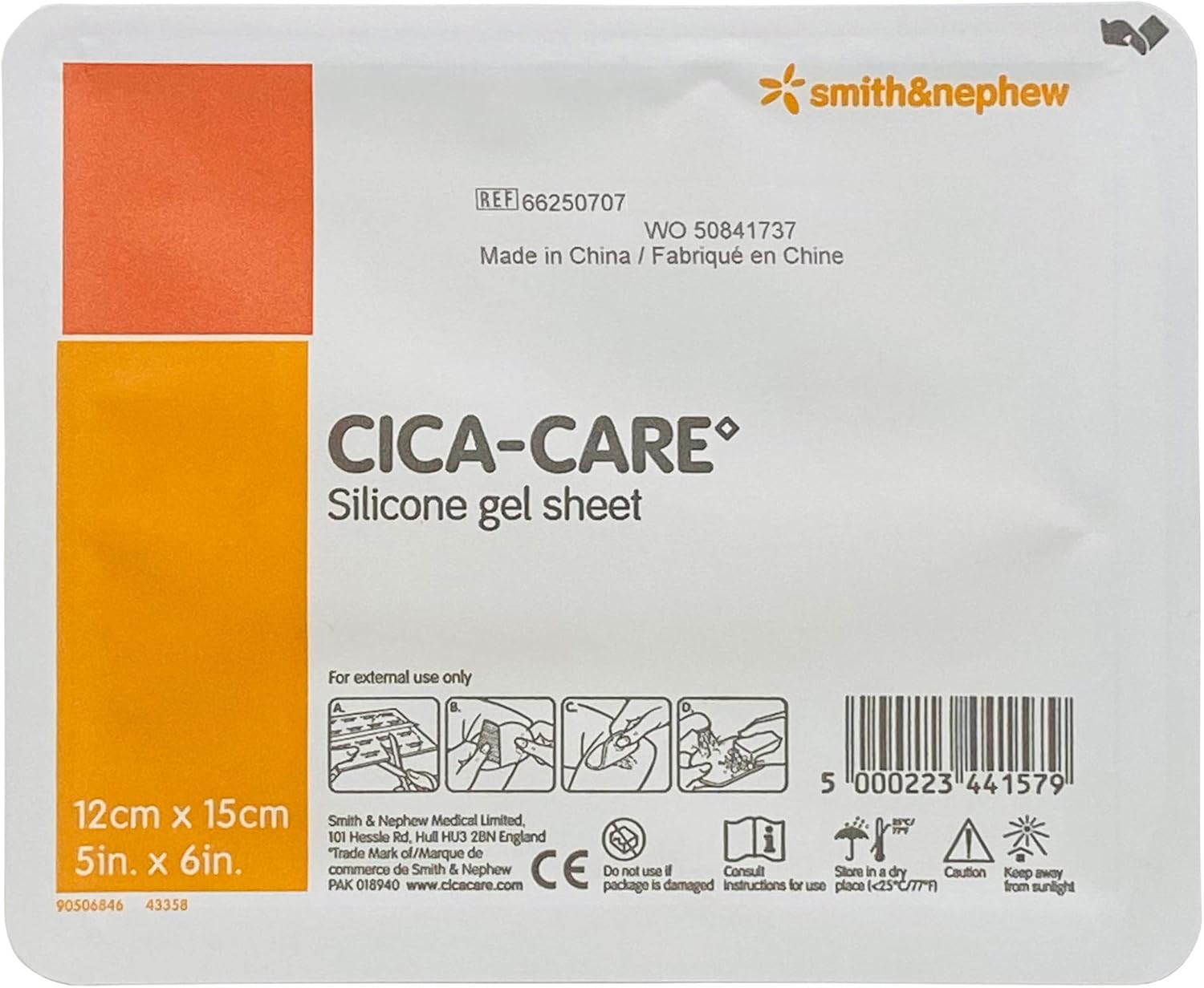 Cica-Care Silicone Gel Adhesive Sheet (5" x 6")