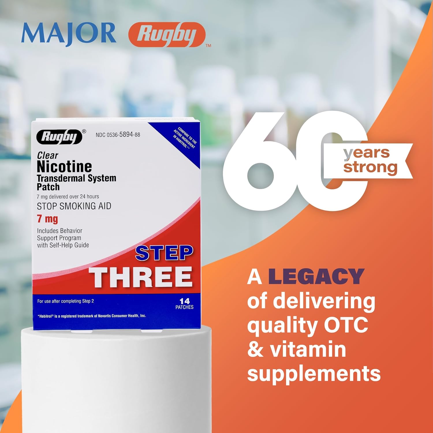 Rugby Clear Transdermal Patches – Step 3 – 14 Count (1 Pack)