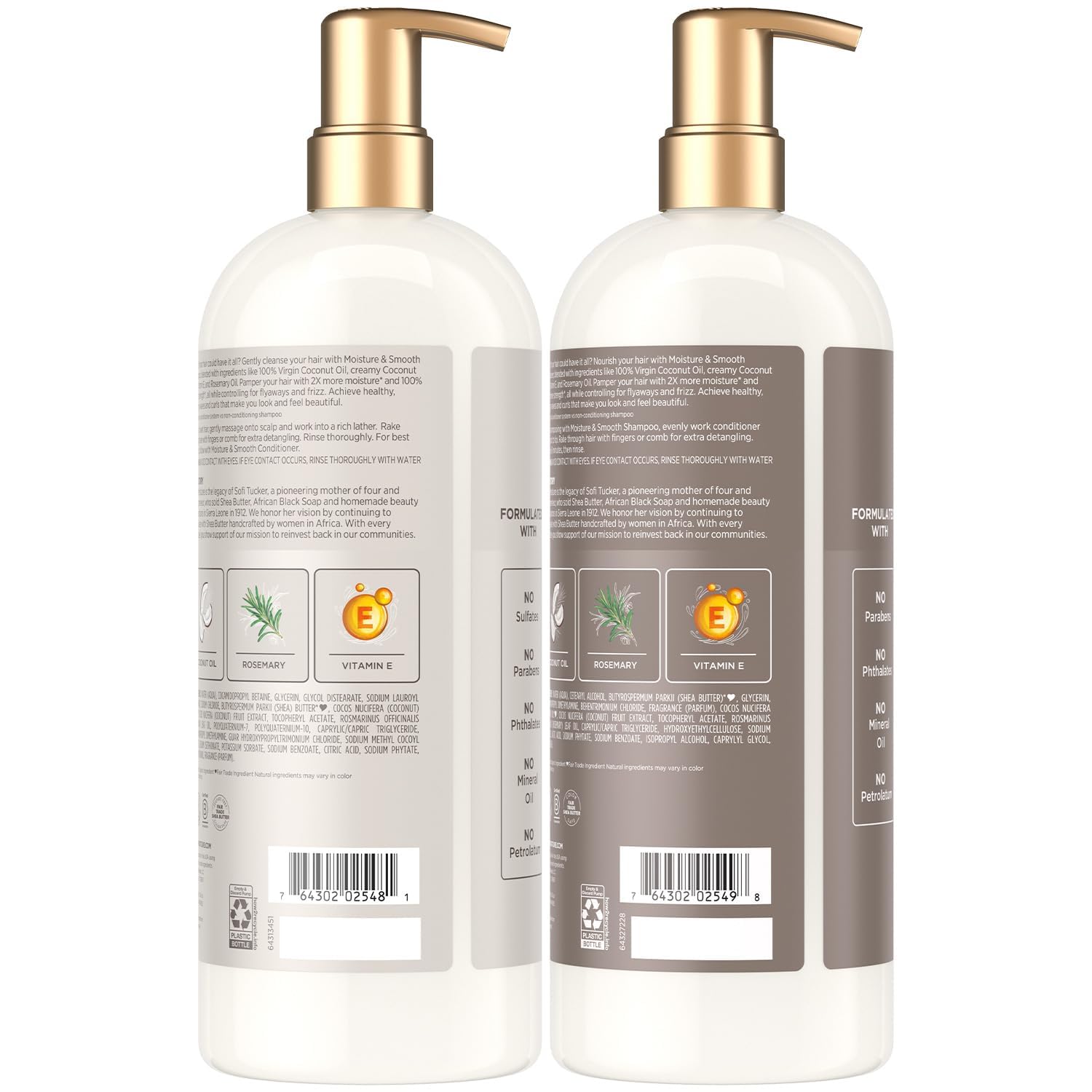 SheaMoisture Shampoo & Conditioner, Moisture & Smooth for Wavy, Curly Hair Strengthening & Frizz Control, 34 Oz Ea