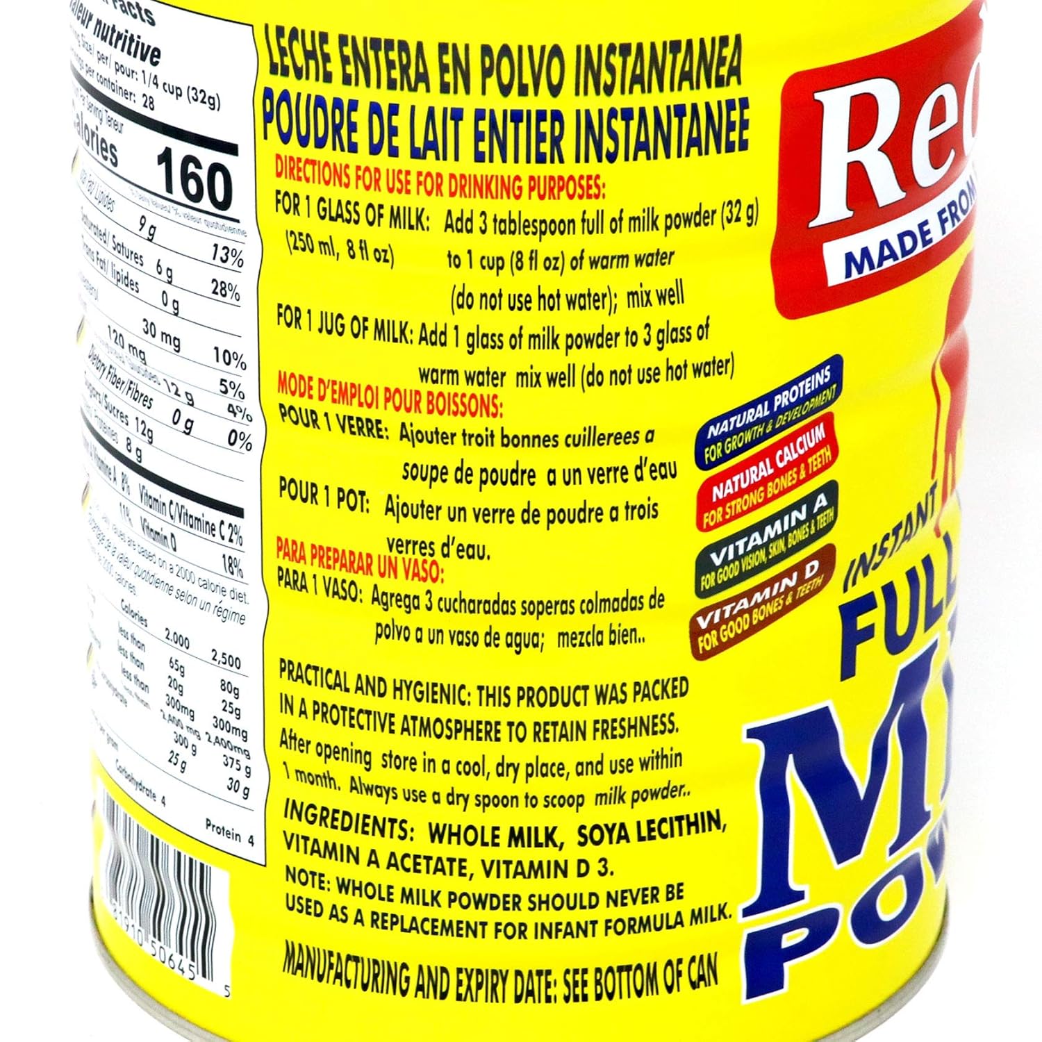 Red Cow Full Cream Milk Powder 900g, Made from Fresh Milk, Dutch Premium, Product of Netherlands