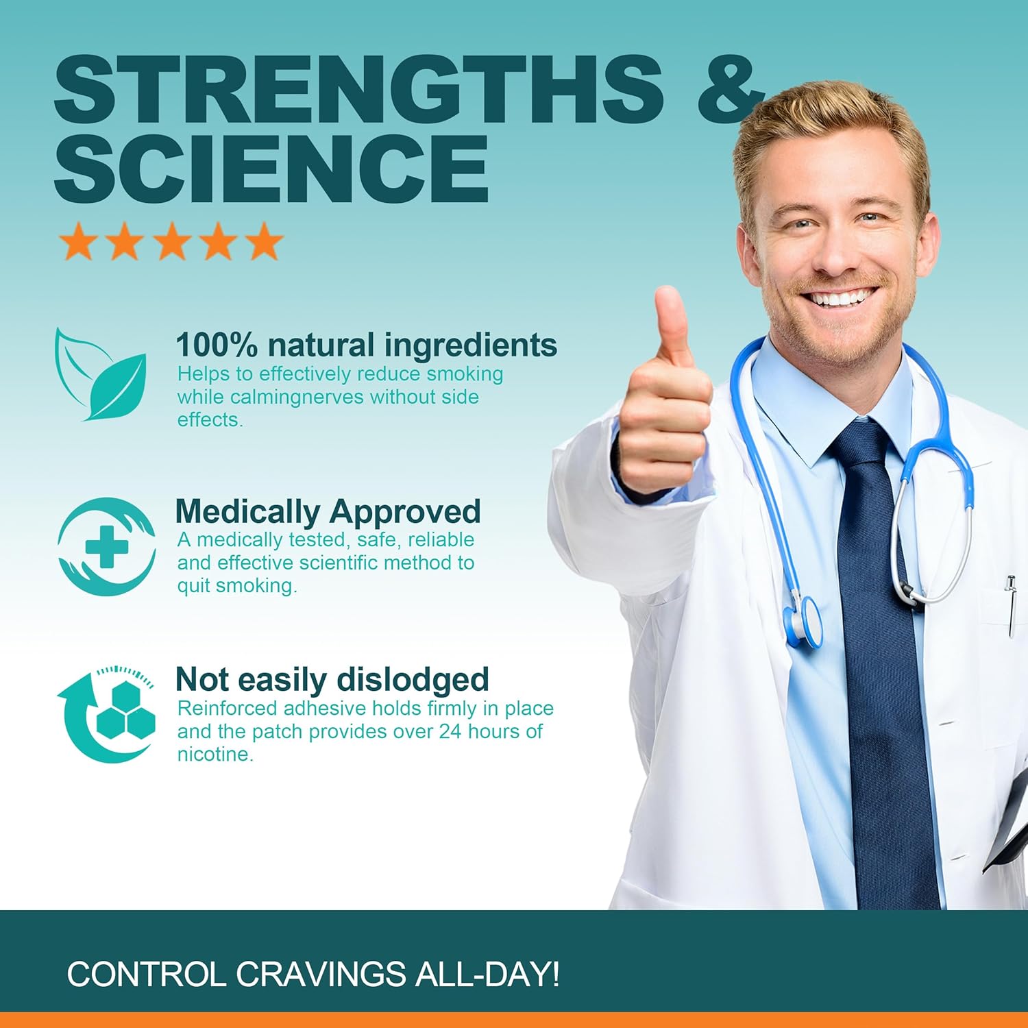 Nicotine Patches Step 2 Easy and Effective Helps Quit Smoking, 14 mg, 30 Patches Smoking Aid to Help Quit Smoking, Each Patch Provides a 24-Hour Nicotine Transdermal System