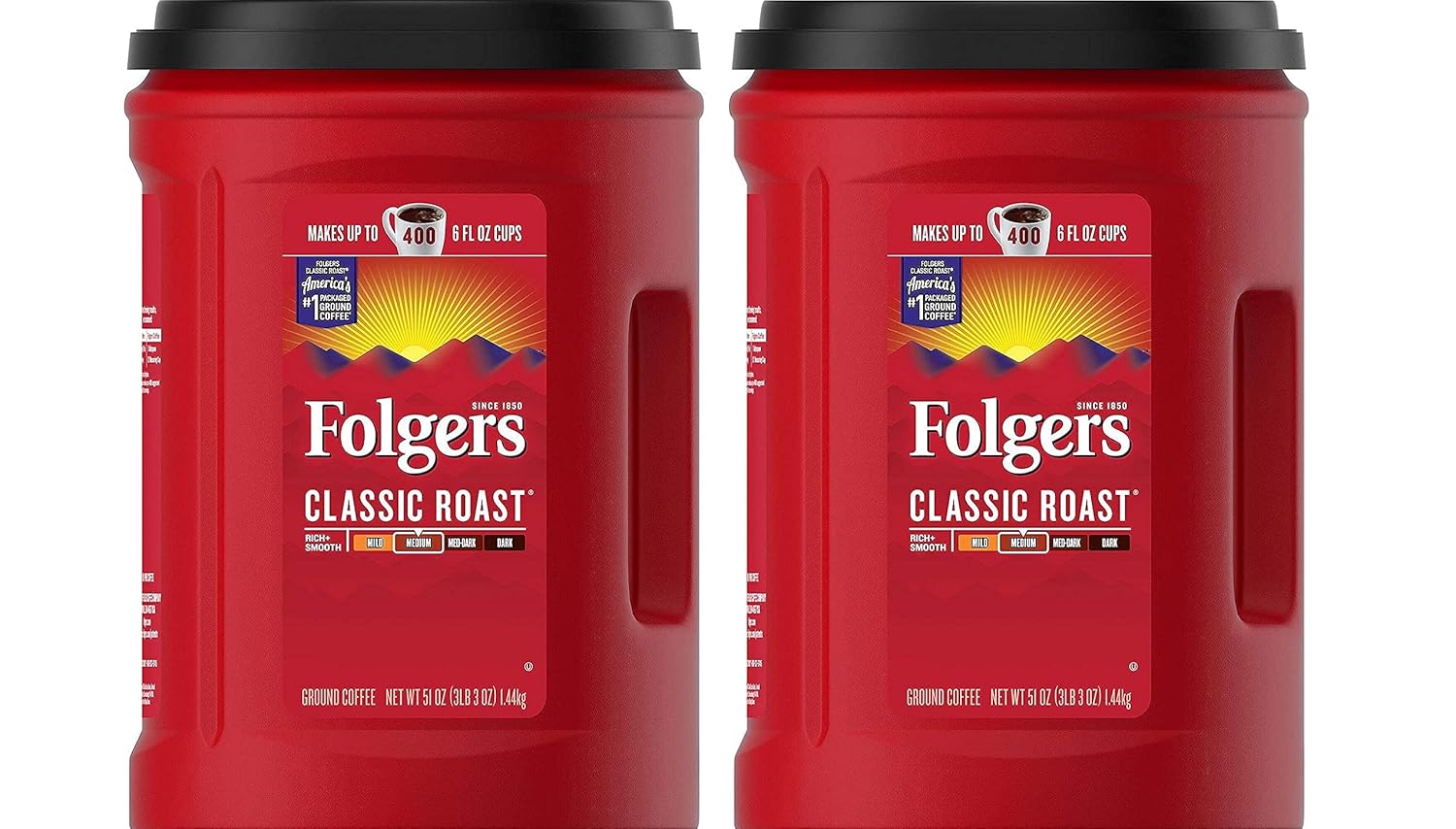 Folgers Classic Roast Ground Coffee (51 oz.), 2 Pack (Limited Edition)