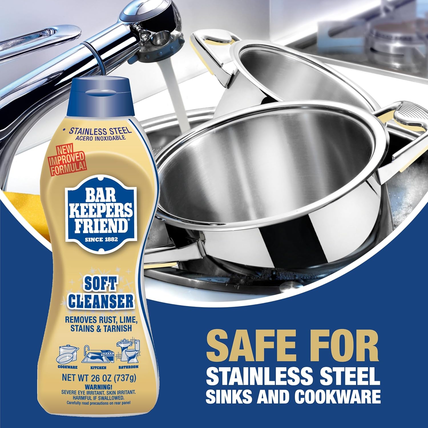 Bar Keepers Friend Soft Cleanser (26 oz) MORE Spray + Foam (25.4 oz)