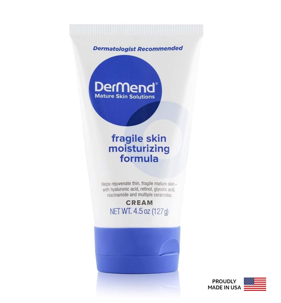 Dermend Specialized Fragile Skin Moisturizing Cream: Formula to Restore & Rejuvenate - Daily Anti Wrinkle Cream for Firming & Strengthening Thin, Aging Skin - 4.5 Oz Tube