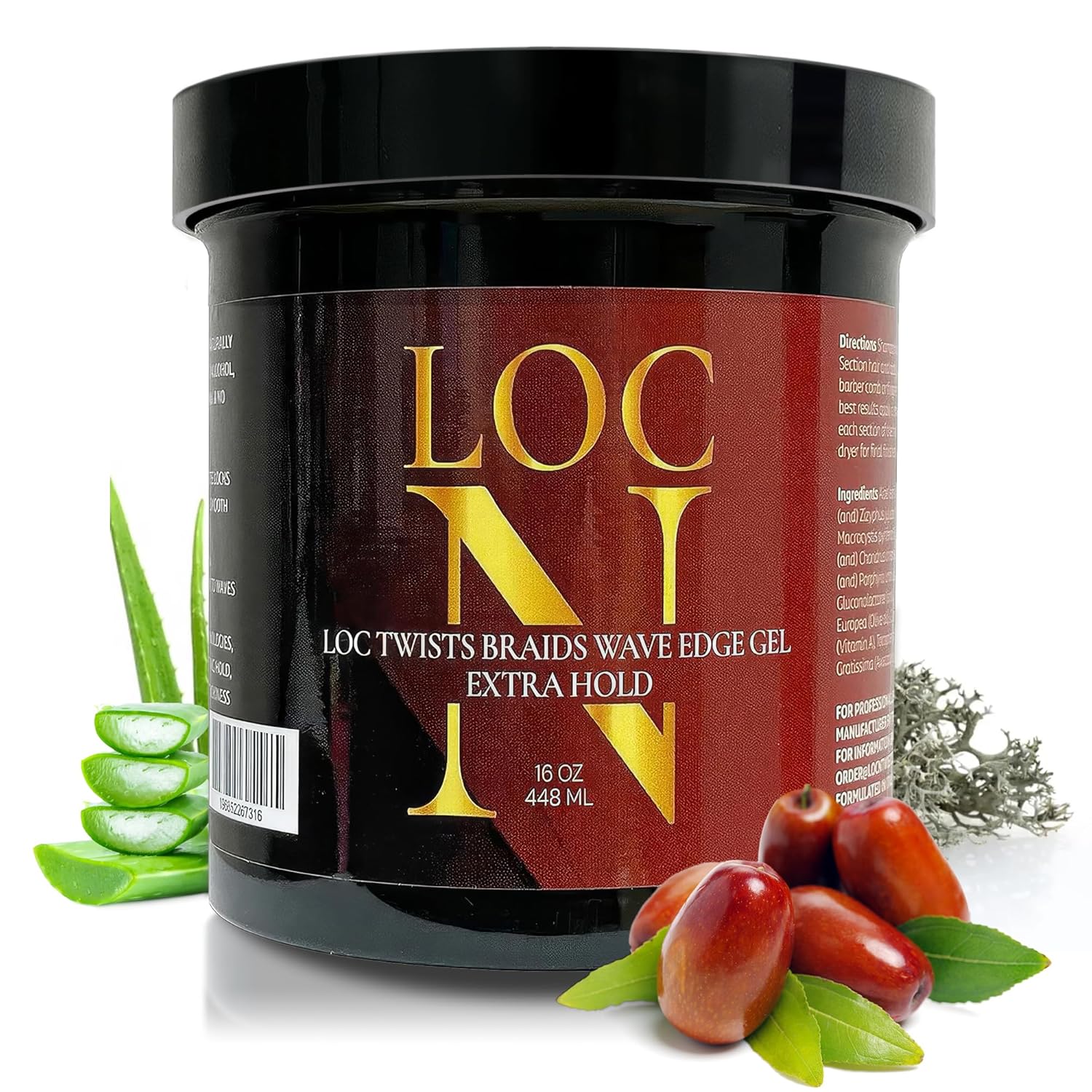 Loc N Twist Braids & Edge Control Gel – Extra Hold,16oz | For Locs, Twists, Braids, Cornrows, Wraps & Edges | Non-Greasy, Natural Ingredients, All Hair Types